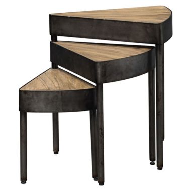 Uttermost Akito 3-Piece Swivel Nesting Tables in Black | Bed Bath & Beyond