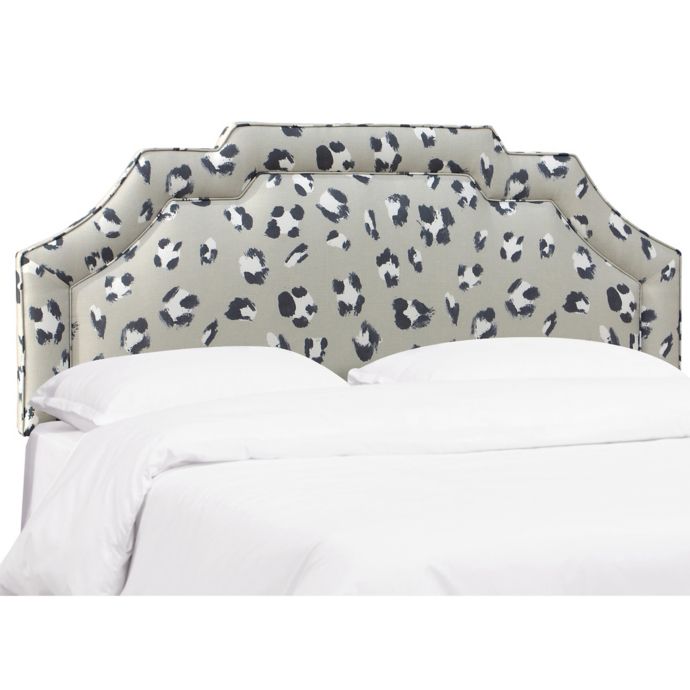 Skyline Furniture Danila Upholstered Headboard in Cheetah Print Bed