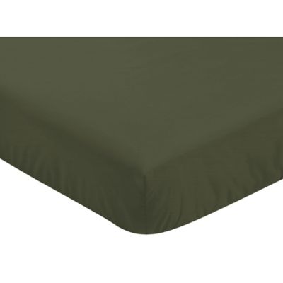 hunter green crib sheet