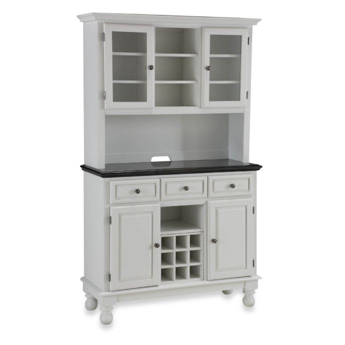 Home Styles Premium Black Granite Top Buffet with Hutch ...