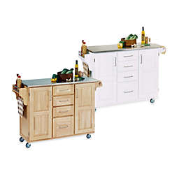 Home Styles Create-a-Cart Wood Kitchen Cart with Stainless Top