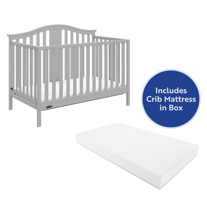 Graco Solano 4 In 1 Convertible Crib With Bonus Mattress In Pebble