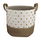Alternate image 0 for Bee &amp; Coco Round Storage Bin in Ivory with Gold Metallic Polka Dots