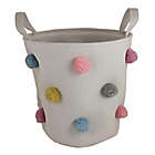Alternate image 0 for Bee &amp; Coco Round Storage Bin in Ivory with Multicolor Pom Poms