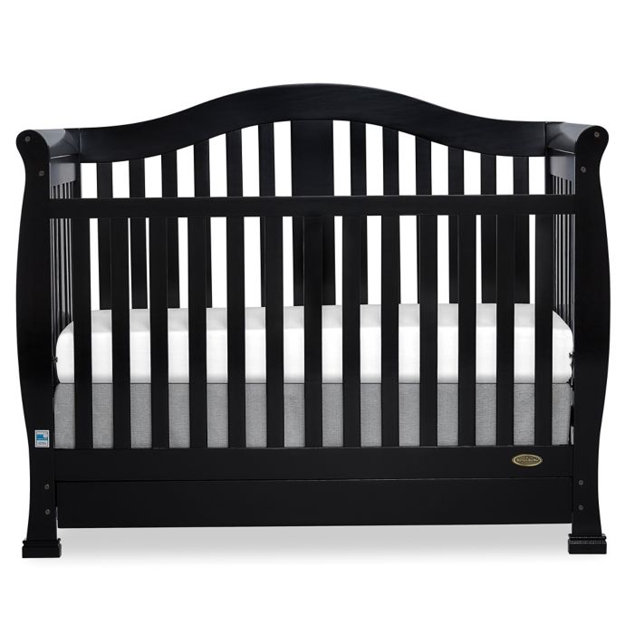 Dream On Me Addison 5 In 1 Convertible Crib With Storage In Black