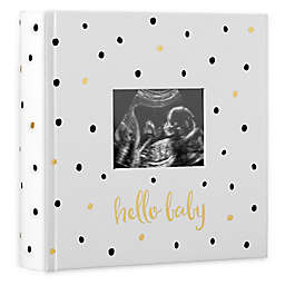 Pearhead® "Hello Baby" Photo Album in Black /Gold