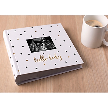 Pearhead&reg; &quot;Hello Baby&quot; Photo Album in Black /Gold. View a larger version of this product image.