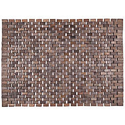 Entryways® Roosevelt Exotic Wood Door Mat in Dark Brown
