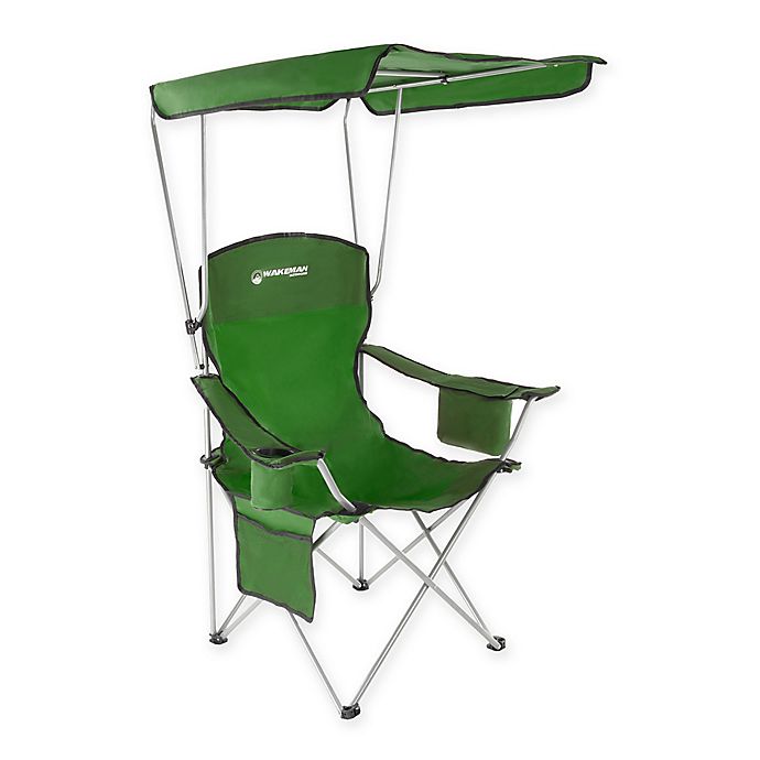 Wakeman Camp Chair With Shade Canopy In Green Bed Bath Beyond