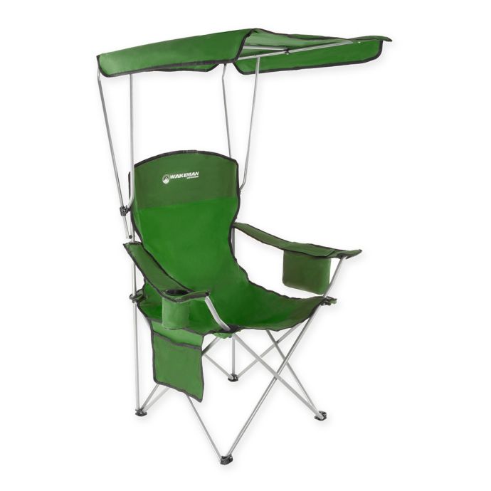 Wakeman Camp Chair With Shade Canopy In Green Bed Bath Beyond