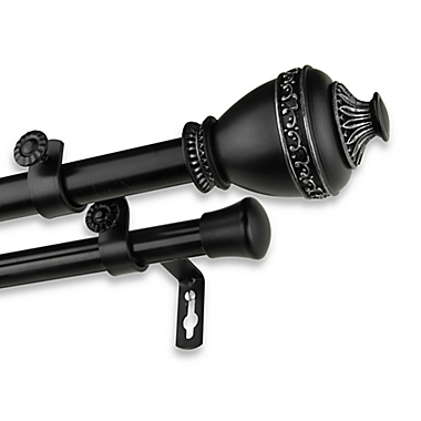Rod Desyne Amelie 66 to 120-Inch Double Drapery Rod Set in Black. View a larger version of this product image.