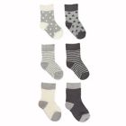 Alternate image 0 for NYGB&trade; Size 0-3M 6-Pack Stripes, Stars and Dots Socks in Grey