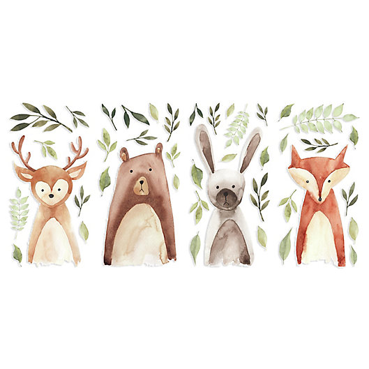 Alternate image 1 for RoomMates® Watercolor Woodland Critters Peel and Stick Wall Decals
