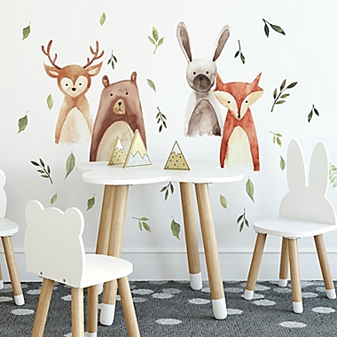 RoomMates&reg; Watercolor Woodland Critters Peel and Stick Wall Decals. View a larger version of this product image.