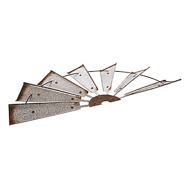 Glitzhome Half Wind Spinner 31.89-Inch x 16.14-Inch Metal Wall Art in Metallic Silver. View a larger version of this product image.