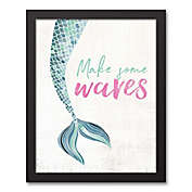 Designs Direct &quot;Make Some Waves&quot; 13-Inch x 16-Inch Framed Canvas Wall Art in Black