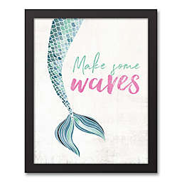 Designs Direct "Make Some Waves" 13-Inch x 16-Inch Framed Canvas Wall Art in Black