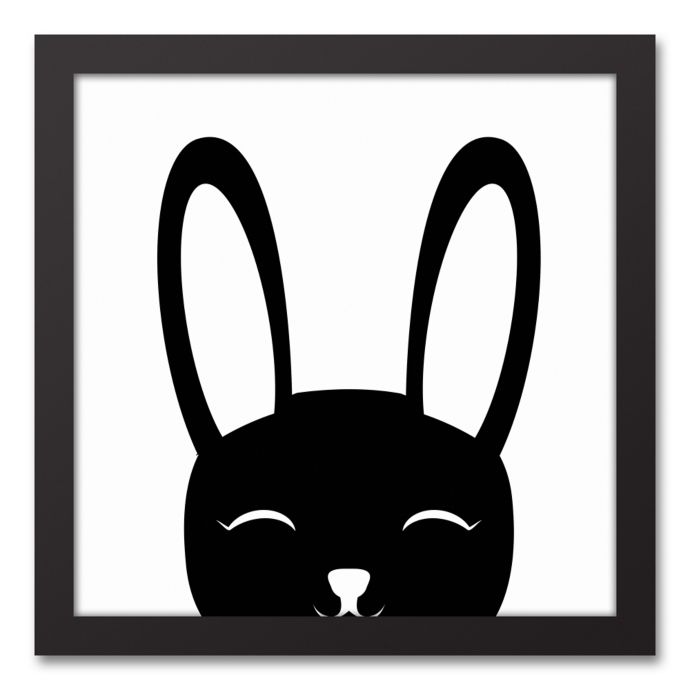 Designs Direct Happy Bunny Framed Canvas Wall Art In Black Buybuy Baby