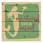 Designs Direct &quot;Mermaid State of Mind&quot; 14-Inch x 14-Inch Wood Wall Art in Green