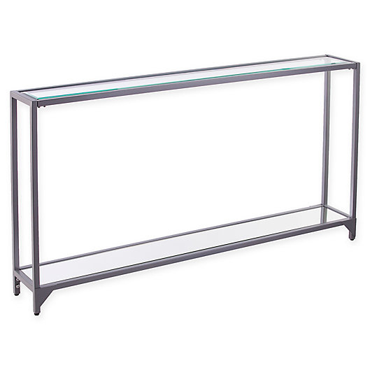 Bergen Narrow Metal Console Table, Long Black Metal Console Table