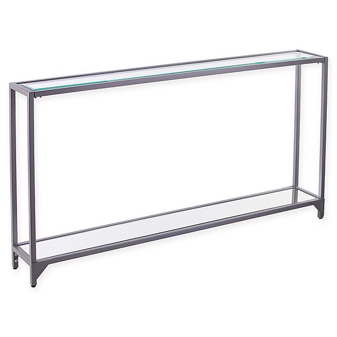 Bergen Narrow Metal Console Table, Long Narrow Black Console Table