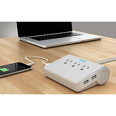 Link2Home Power Dock Surge Protector in Grey. View a larger version of this product image.