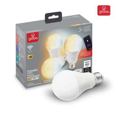 Globe Smart Electric WIFI Light Bulb White 3 Pack Dimmable 