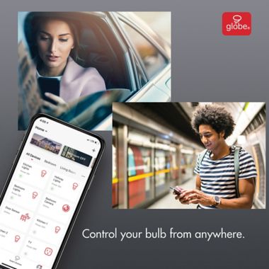 Globe Electric Smart Wi-Fi 3-Pack 60-Watt Equivalent A19 Tunable LED Light Bulb in White. View a larger version of this product image.