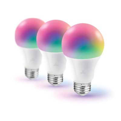 Globe Electric Smart Wi-Fi 3-Pack 60-Watt Equivalent A19 Color Changing Tunable LED Bulb in White