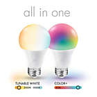 Alternate image 2 for Globe Electric Smart Wi-Fi 60-Watt Equivalent A19 Color Changing Tunable LED Bulb in White