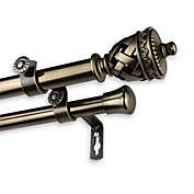 Rod Desyne Arielle 28 to 48-Inch Double Drapery Rod Set in Antique Brass