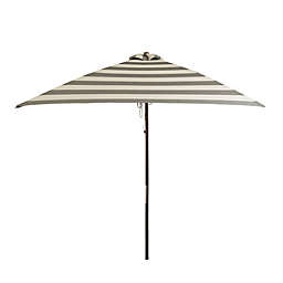 DestinationGear Classic Wood 6.5-Foot Square Striped Market Umbrella