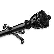 Rod Desyne Arielle 28 to 48-Inch Drapery Rod with Urn Finials in Black