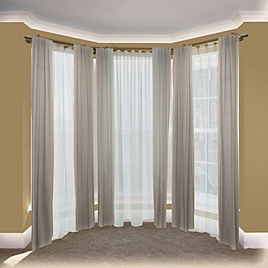 Rod Desyne Cedar 38 to 72-Inch 3-Sided Double Bay Window Drapery Rod in Antique Brass. View a larger version of this product image.