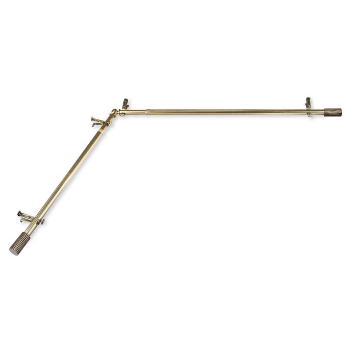 Rod Desyne Cedar Single Corner Drapery Rod With Finials Bed Bath