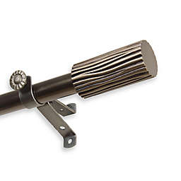 Rod Desyne Cedar 28 to 48-Inch Single Drapery Rod with Finials in Antique Brass