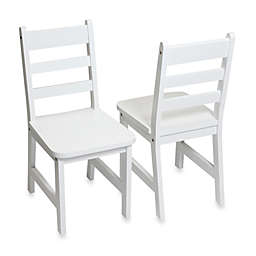 Lipper International Child's Chairs in White (Set of 2)