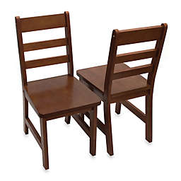 Lipper International Child&#39;s Chairs in Walnut (Set of 2)