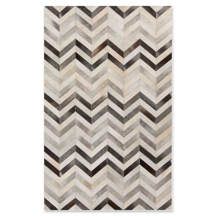 Surya Luiana Chevron Cowhide Rug In Ivory Bed Bath Beyond