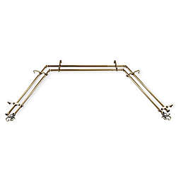 Rod Desyne Delilah 38 to 72-Inch 3-Sided Double Bay Window Drapery Rod in Antique Brass