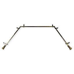 Rod Desyne Fort 38 to 72-Inch 3-Sided Single Bay Window Drapery Rod with Finials in Antique Brass