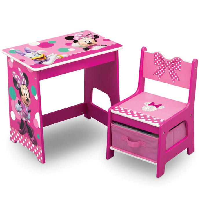 Delta Children Disney Minnie Mouse Kids Wood Desk And Chair Set