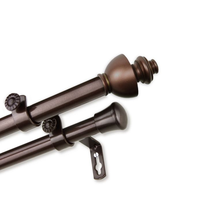 Rod Desyne Dynasty Double Drapery Rod With Finials Bed Bath Beyond