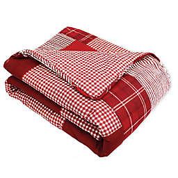 Lush Décor Greenville Reversible Throw Blanket in Red