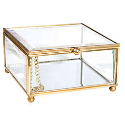 Home Details Small Square Keepsake Box in Gold