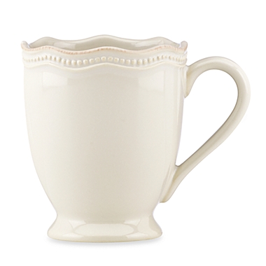 Lenox&reg; French Perle Bead 12 oz. Mug in White. View a larger version of this product image.