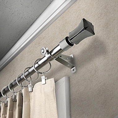 Rod Desyne Fort 28 to 48-Inch Single Window Drapery Rod with Finials in Satin Nickel. View a larger version of this product image.