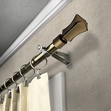 Rod Desyne Fort 28 to 48-Inch Single Window Drapery Rod with Finials in Antique Brass. View a larger version of this product image.