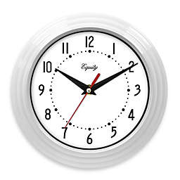 Equity by La Crosse 8-Inch White Ribbed Equity Analog Wall Clock