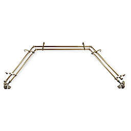 Rod Desyne Fortune 38 to 72-Inch 3-Sided Double Bay Window Drapery Rod in Antique Brass